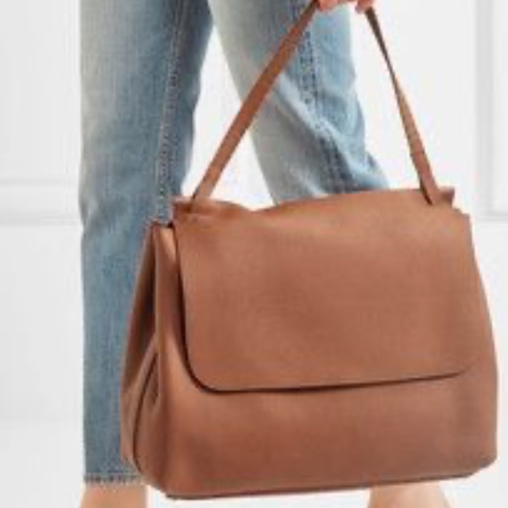The Row Sidekick Two Fine Grain Brown Shoulder Bag